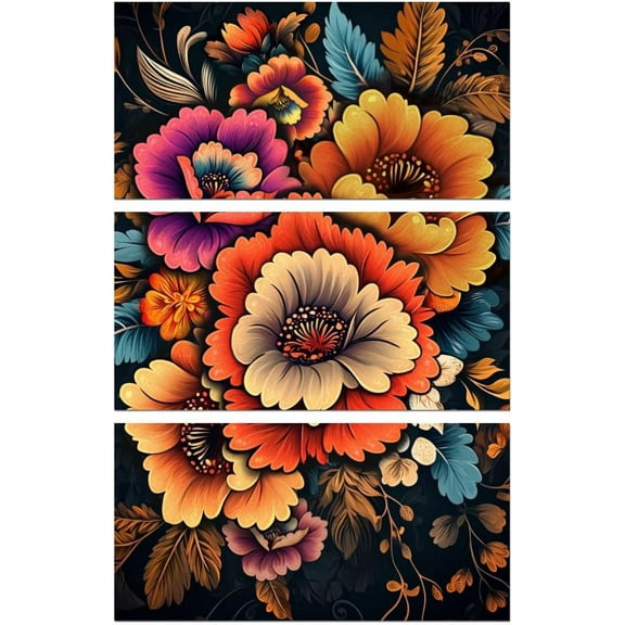 Rub on Transfer Decals for Furniture Crafts Decor Bohemian Colorful Flowers 6"x12" 3Pcs Waterproof UV Transfer Decals Sticker for Dresser Glass Porcelain Wood Plastic