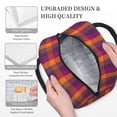thumbnail image 3 of Balery Orange and Purple Plaid Bolsa de Almuerzo para Mujeres, Caja de Almuerzo, Bolsa de Almuerzo Pequeña Impermeable, Tote de Almuerzo Reutilizable con Gran Capacidad, 3 of 6