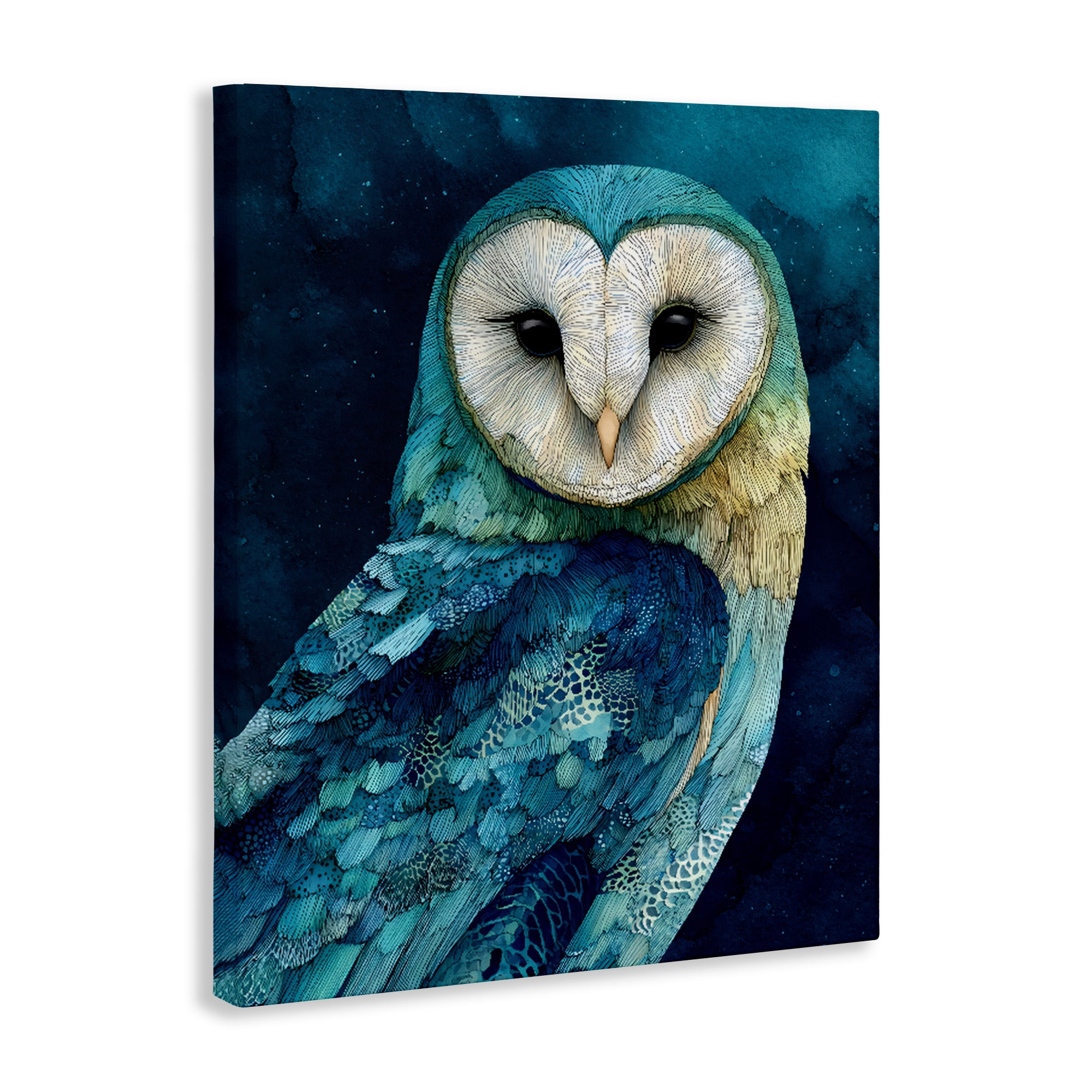 Stupell Industries Cerulean Blue Owl Canvas Wall Art, design by Franklyn Gregory