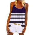 thumbnail image 2 of Puntoco Camisas ajustadas para mujer, blusas casuales sin mangas con cuello redondo y estampado a la moda para mujer, 2 of 5