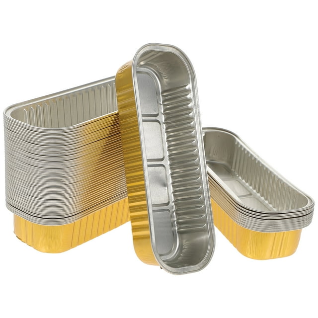 MasteelfCA 50pcs Rectangular Disposable Takeaway Packing Tinfoil Bowl Tin Foil Box Tin Foil Tray
