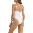 thumbnail image 3 of INSPIRE CHIC Monokini de una pieza para mujer con tirantes ajustables, parte inferior triangular, traje de baño bikini, talla X-Large, color blanco, 3 of 5