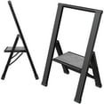 thumbnail image 2 of Sorfey 1-Step Step Ladder Slim, Anti-Slip Foldable Ladder Step Stool, Gray Wood & Black, 2 of 8