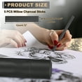 thumbnail image 2 of Uxcell Willow Charcoal Sticks, 18-21mm Willow Charcoal Pencils Soft Sketch Vine Art Supplies Set for Drawing Sketching Shading Painting Artists Beginners (Black, Pack of 5), 2 of 5