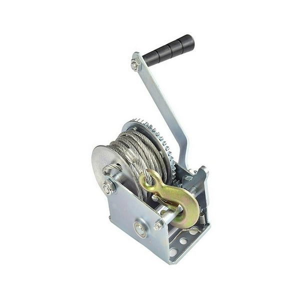 Cabrestante de remolque de cable,Cabrestante manual manual 800 lbs Herramienta de manejo Durable,Engranaje de manivela de cable de acero resistente de cabrestante manual,Remolque de barco ATV