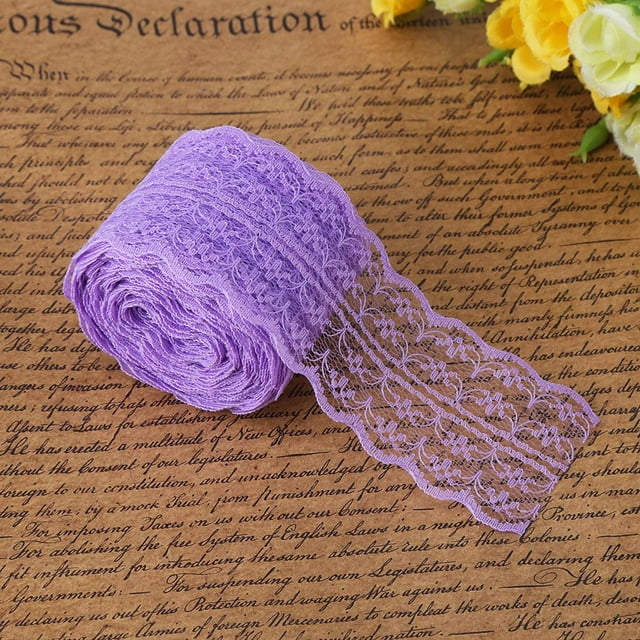 Herwey 10 m/Roll 4.5CM Width Lace Ribbon DIY Decorative Lacework for Wedding Birthday Christmas, White Lace Ribbon, DIY Decorative Lace