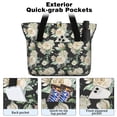 thumbnail image 2 of Tote Bag for Women - Pioneer Flower Shoulder Bag - Large Utility Work Duffle Bag with Zipper Handbag for Travel, Work, Sprots, 2 of 5