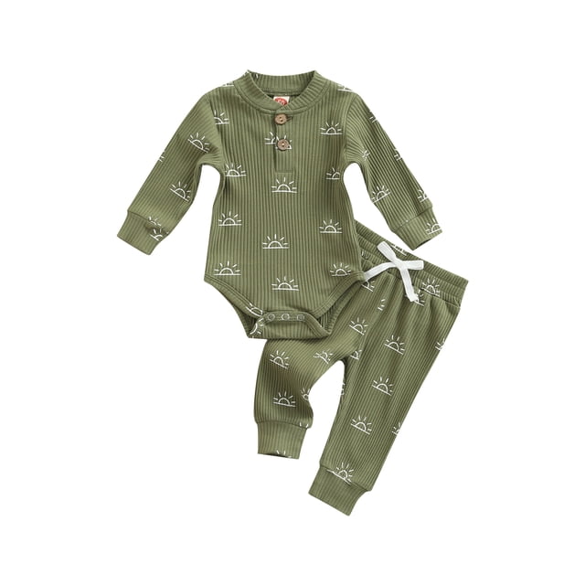 Kmbangi Sun Print Manches Longues Col Rond + Pantalon avec Nœud