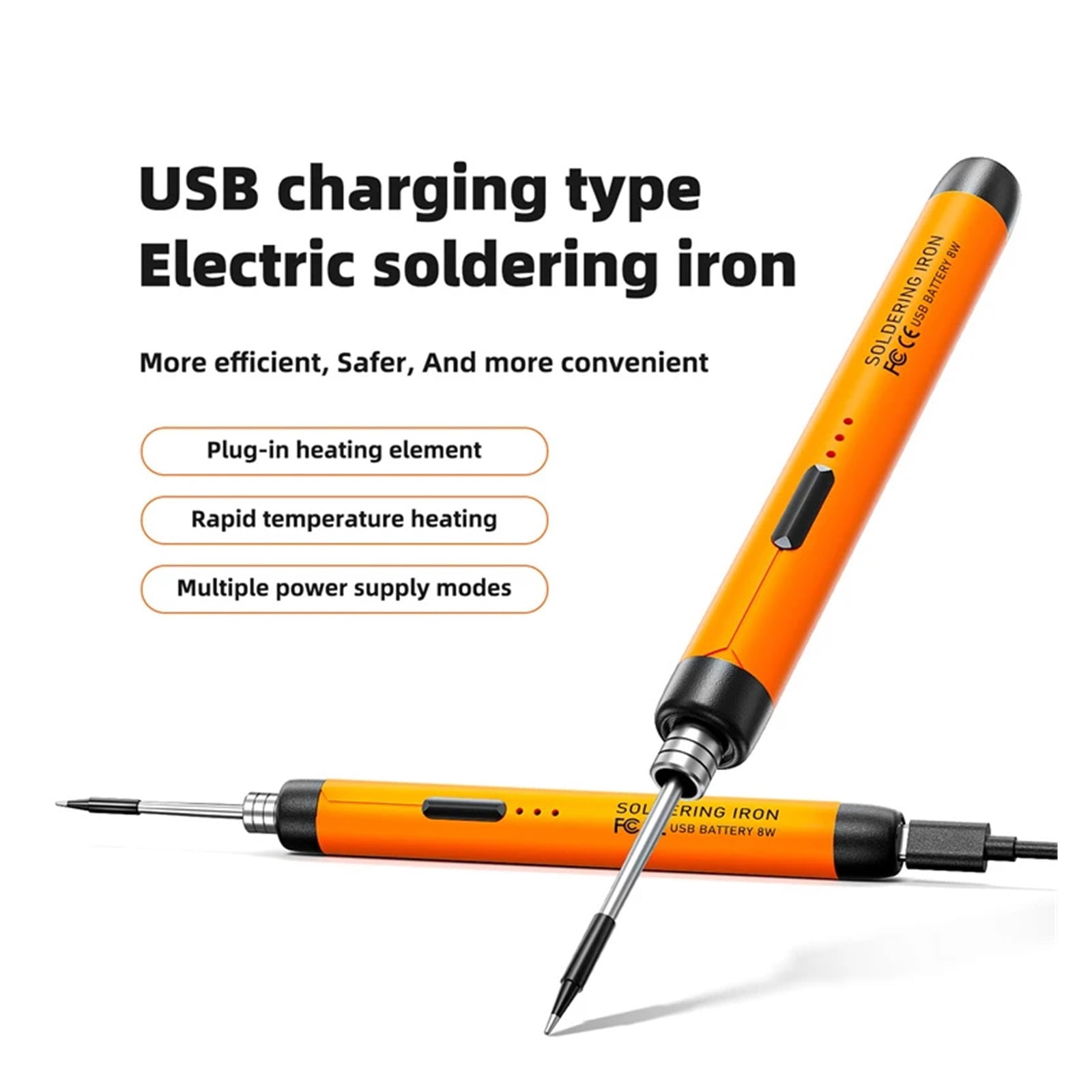 5V 8W USB Soldering Iron Mini Portable Professional Pen Soldering Iron Power Supply Kit Tool Rapid Heating Welding Solder Kit ,Precise Temperature Adjustment