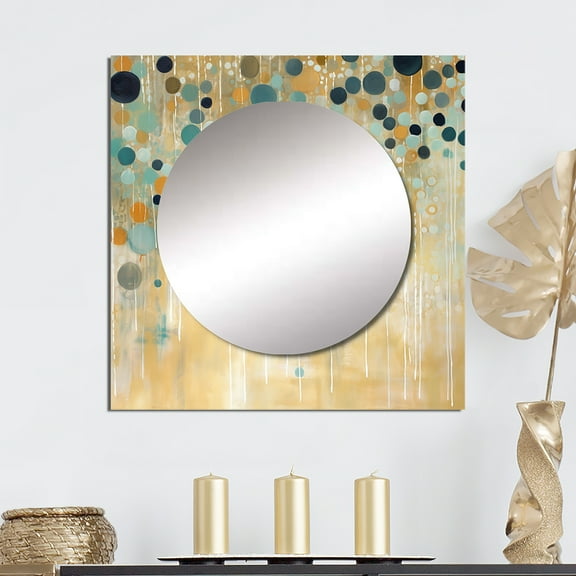 Designart "Contemplative "I ll Take It Under Consideration" V III" Minimalism Square Mirror For Wall Decor - Large Brown Square Mirror Printed Wall Decor - Transitional Square Living Room Mirror