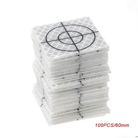 

BAMILL 100pc 0/30/40/50/60mmtotal station reflector reflector silver reflective target