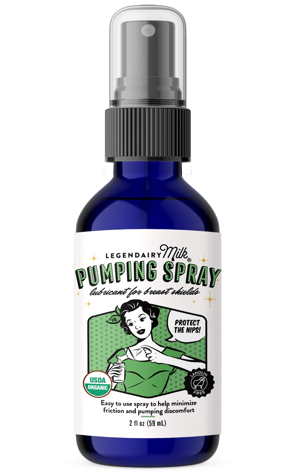 Pumping Spray - 100% ORGANIC healing and moisturizing - GLASS BOTTLE