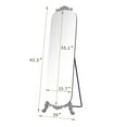 thumbnail image 2 of HLR 61.5"x 20" Full Length Mirror Arched Standing Floor Mirror Full Body Mirror, Silver, 2 of 7