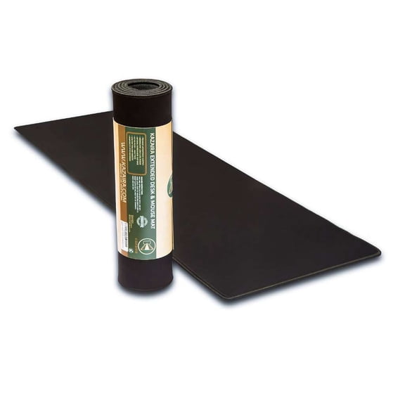 KAZAIRA Extended Gaming Mouse Pad with Anti-Fray Stitched Edges - 36" x 12" x 4mm - Black