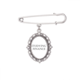 thumbnail image 1 of Short Phrase Studying Finance Brooch Pin Dress Shirt Shawl Clips, 1 of 3