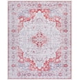 thumbnail image 2 of SAFAVIEH Arizona Seine Oriental Machine Washable Area Rug, Light Gray/Rust, 8' x 10', 2 of 12