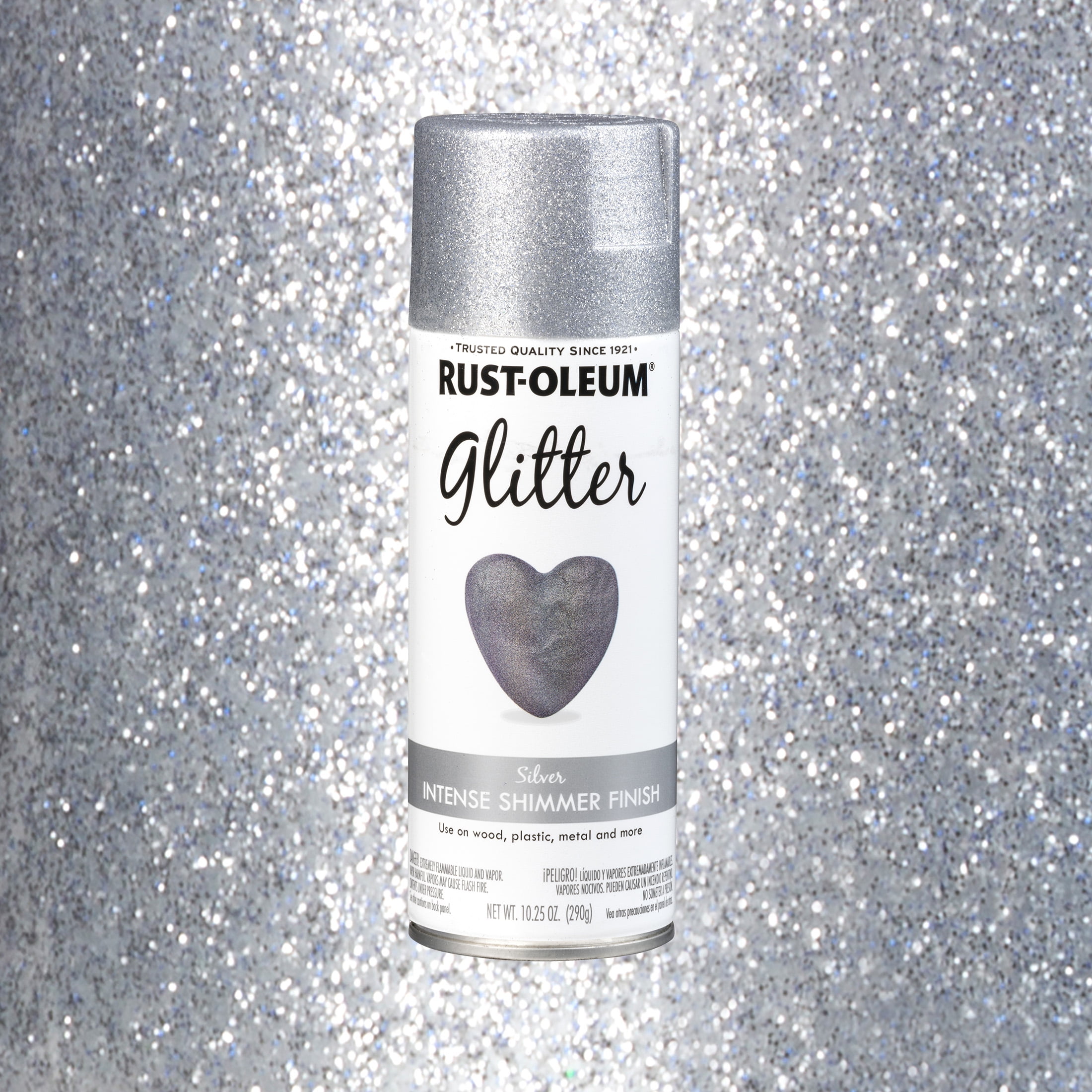 (3 pack) Silver, Rust-Oleum Glitter Spray Paints-301814, 10.25 oz