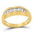 thumbnail image 3 of 10kt Yellow Gold Mens Round Diamond Band Ring 1/4 Cttw, 3 of 3