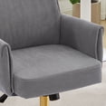 thumbnail image 6 of S-HOME Ergonomic Mid-Back Liftable Office Chair in Striped Fabric with Golden Base and Memory Foam Cushion , Gray, 6 of 7