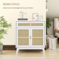 thumbnail image 4 of HOMCOM Buffet Boho avec Portes en Rotin, Blanc, 4 of 10