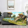 thumbnail image 2 of Naloa Cartoon Mushroom House Flannel Blankets - Thick and Warm Blanket for Winter, Soft Fuzzy Plush King Blanket for All Seasons50"x40", 2 of 6