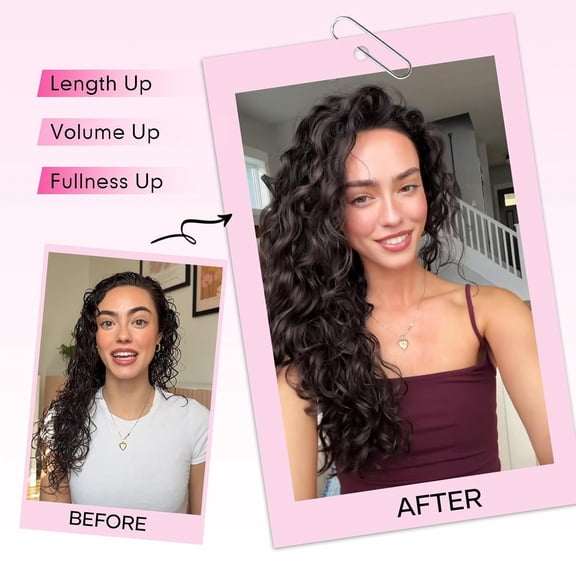 WEIF-Curly Clip In Hair Extensions, 4PCS 16 Inch Natural Black Extensions Clip Ins Lace Weft Short Curly Invisible Natural Hairpieces for Women