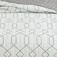 thumbnail image 3 of Jim 2 Piece Twin Size Reversible Coverlet Set - Geometric White and Gray, 3 of 5