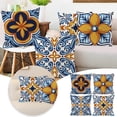 thumbnail image 2 of fsxdhpcsgfc 4pc Geometric Flower Pattern Pillow Polyester Wear Linen Pillow European Classic Home Style Pillow Sofa Pillow Pillowcases for Tie Zip Satin Pillowcase Night Satin Pillowcase Body, 2 of 6