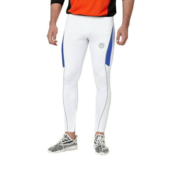Men's Drawstring Elastic Waist Thermal Running Tights Pants Ankle Zipper Reflective Elements