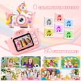 thumbnail image 4 of Gofunly Kids Camera, 1080P Toy Digital Video Camera, Toddler Camera for Girls 3-12 Years Best Birthday/Festival Gifts,with 32GB SD Card and Silicone Cover - Pink, 4 of 9