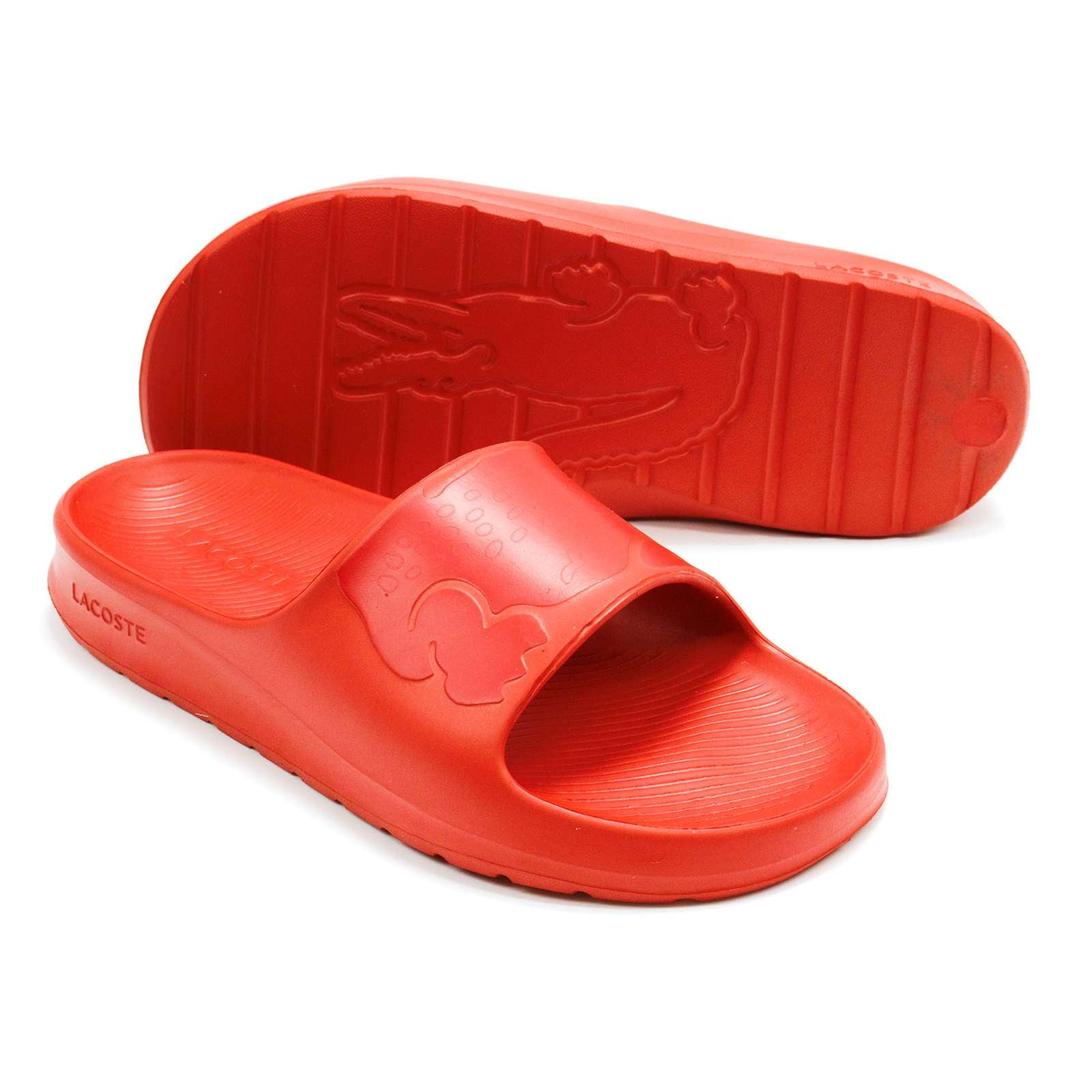 Lacoste Men Croco 2.0 Slide Sandals Red 7