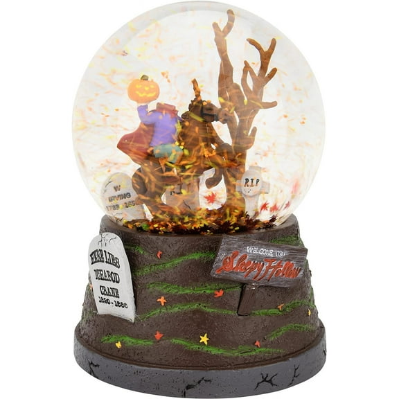 Tree Buddees Sleepy Hollow Fall Themed Headless Horseman  Snow Globe - Large 6.5"