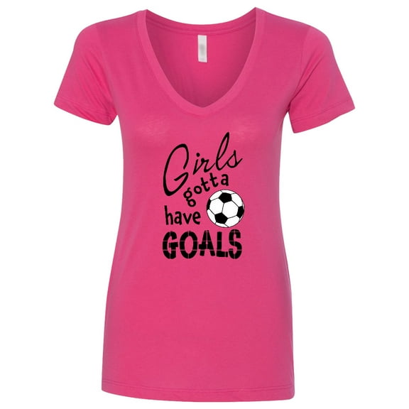 Inktastic Girls Gotta Have Goals Soccer Women's V-Neck T-Shirt