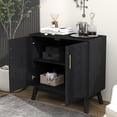 thumbnail image 4 of Jopath Sideboard Cabinet with Adjustable Shelves and Solid Wood Legs, Buffet Cabinet with Storage Mid Century Modern Fluted for Living Room Entryway Hallway Dining Room Kitchen Black, 4 of 9