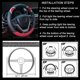 thumbnail image 5 of Funda de volante YONGSHENG de fibra de carbono de cuero sintético para coche 15 pulgadas rojo, 5 of 5