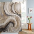 thumbnail image 4 of Brown Grey Abstract Shower Curtains for Bathroom, Vintage Swirl Ombre Fluid Art Modern Waterproof Fabric Shower Curtain, Decorative Bathroom Curtain for Bathtub, 36"x72", No Hooks Included, 4 of 9