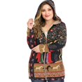 thumbnail image 2 of Abrigo con capucha suelto con estampado floral vintage de invierno Chaqueta informal para mujer (3XL) Tmvgtek Para estrenar, 2 of 6