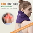 thumbnail image 6 of UNCN Microwavable Moist Heat Neck Heating Pad - Cordless, Washable Cover, 29x6.6 inches, for Pain Relief, Dark Purple, 6 of 6