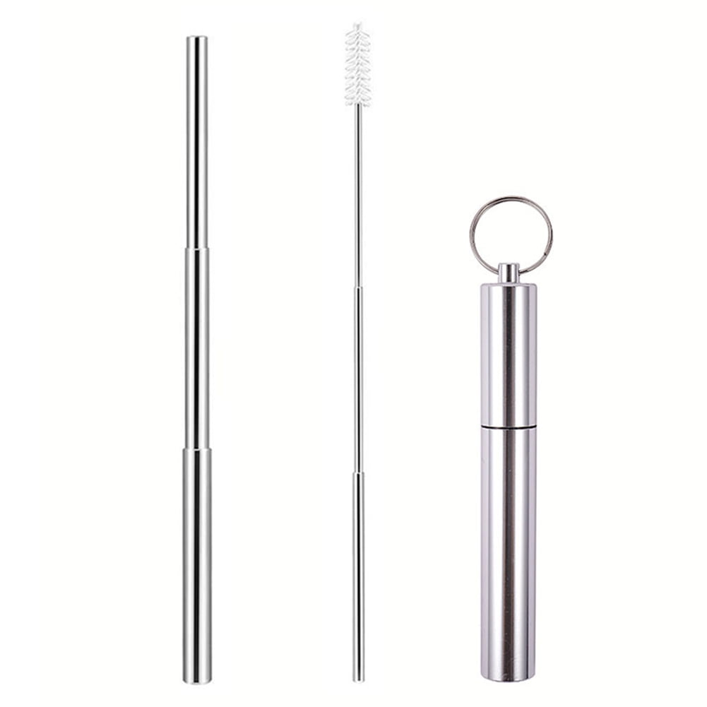 Reusable Metal Straw With Brush Stainless Steel Tumbler Narow Travel  Telescopic Retractable Tube Bulk Cocktail Kids Portable