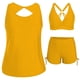 thumbnail image 1 of Tankini de moda para mujer, color sólido con cojín en el pecho y sin soporte de acero, traje de baño holgado con cordón dividido, trajes de baño de 3 piezas para mujer, trajes de baño tankini para muj, 1 of 6