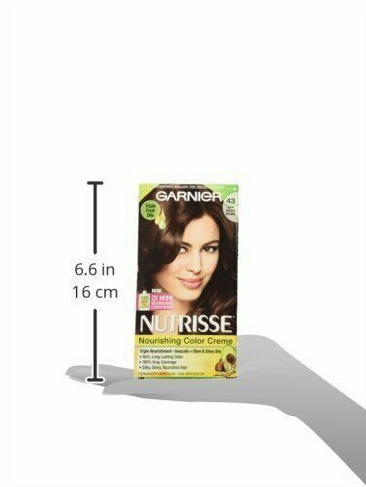 Garnier Nutrisse Nourishing Hair Color Creme, 43 Dark Golden Brown, 3-Pack