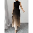 thumbnail image 5 of Women's Maxi Dress Ombre Mock Neck Sleeveless Pleated A Line Flowy Long Dresses, 5 of 5