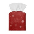 thumbnail image 2 of Psesaysky Tissue Box Cover Waterproof Chrsitmas Snowflakes, Red Square Leather Tissue Box Holder, Modern Facial Paper Organizer Dispenser for Bathroom, Car, 5.1''X5.1''X5.5'', 2 of 7