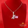 thumbnail image 5 of King of Bling's Yellow 925 Silver 6.35ct CZ 3D letter Cursive Initial 'X' Pendant Necklace 1.00, 5 of 12