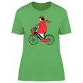 thumbnail image 1 of Girl On Bike Basket Flowers Tee Women's -Image by Shutterstock, 1 of 1