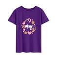 thumbnail image 3 of QAFOPEH Women Heart Graphic Print Crew Neck Mom Casual T-Shirt, 3 of 6