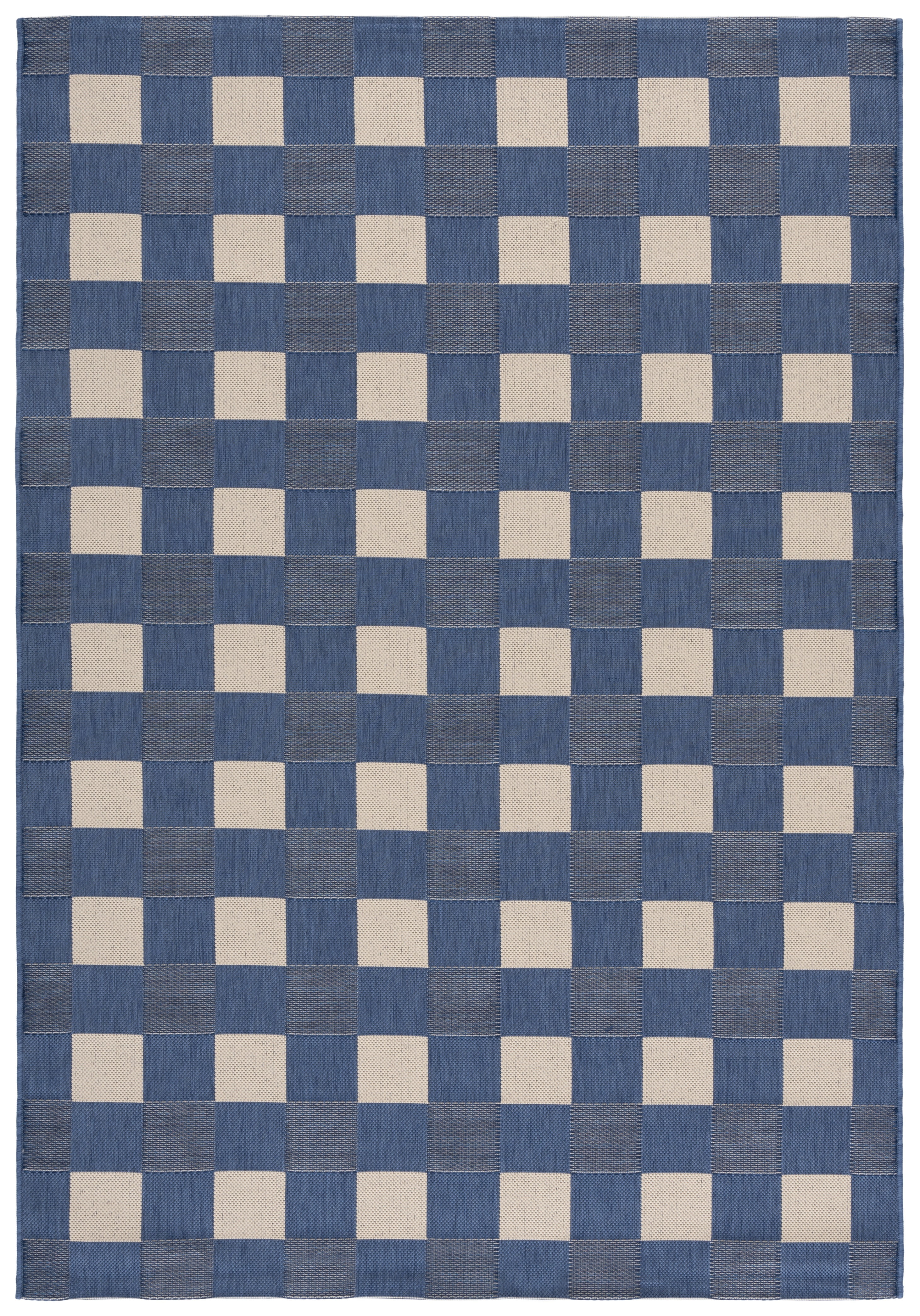 Safavieh Courtyard Caitriona Checkered Indoor/Outdoor Area Rug, Blue/Beige, 4' x 5'7"