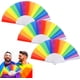 thumbnail image 1 of abanicos de mano arcoíris, abanicos plegables del orgullo gay, papel colorido, accesorios de cosas del orgullo para el mes del orgullo LGBT (arco iris de rayas verticales), 1 of 5