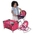 thumbnail image 4 of The New York Doll Collection Mega Baby Doll Accessory Play set Includes Dolls High Chair, 3-1 Doll Bouncer and Pack N Play Pink for 18-inch Dolls, 4 of 6