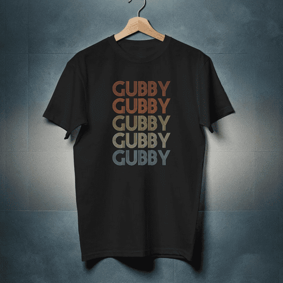 Gubby REPEATED RETRO STYLE T-SHIRT mens & womens novelty cool name gift